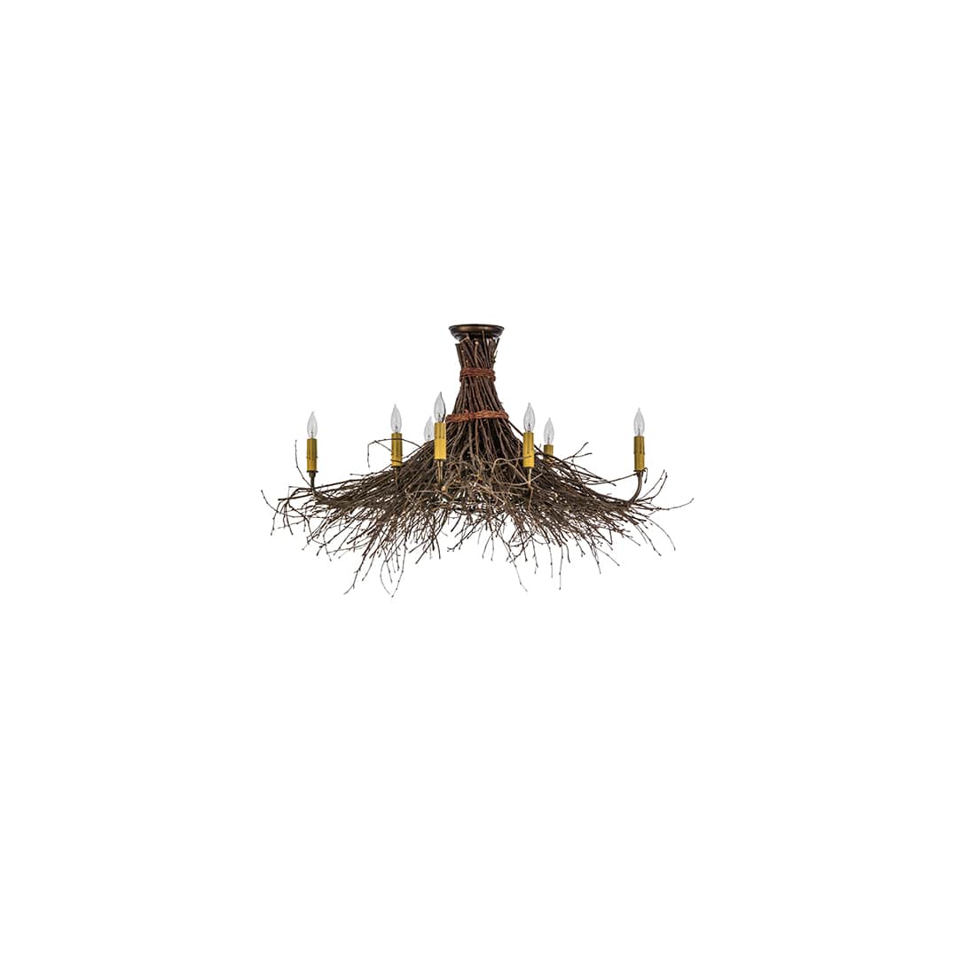 Twigs 8 Light 36" Wide Semi-Flush Ceiling Fixture