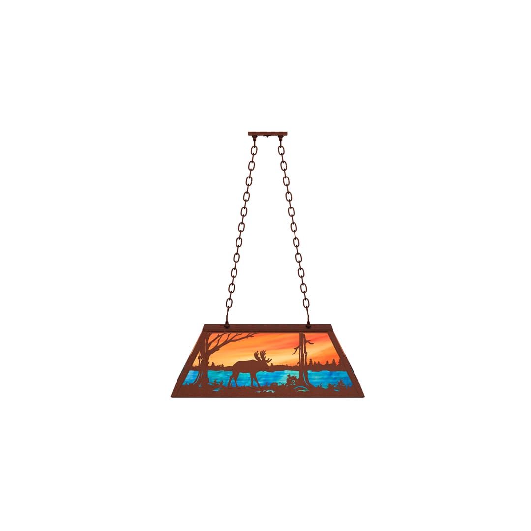 6 Light 33" Wide Billiard Linear Pendant