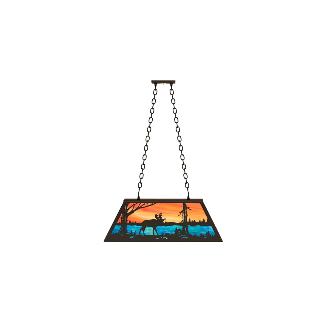 6 Light 33" Wide Billiard Linear Pendant