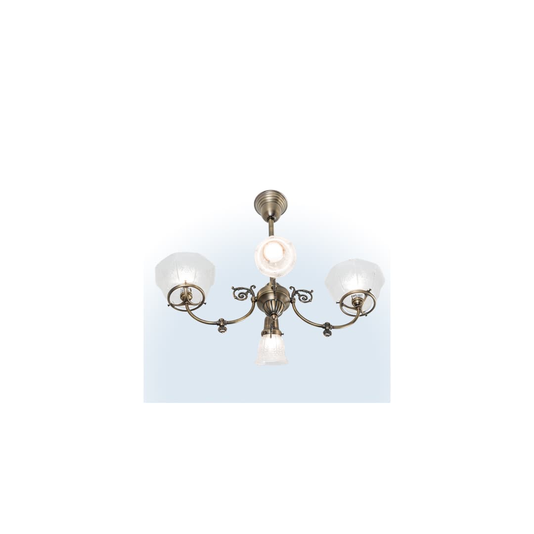 Long Revival Gas and Electric 4 Light 21" Wide Semi-flush Ceiling Fixture