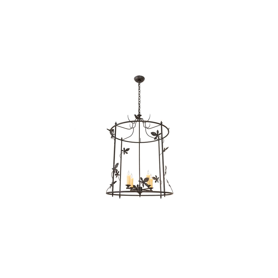 4 Light 25" Wide Taper Candle Pendant