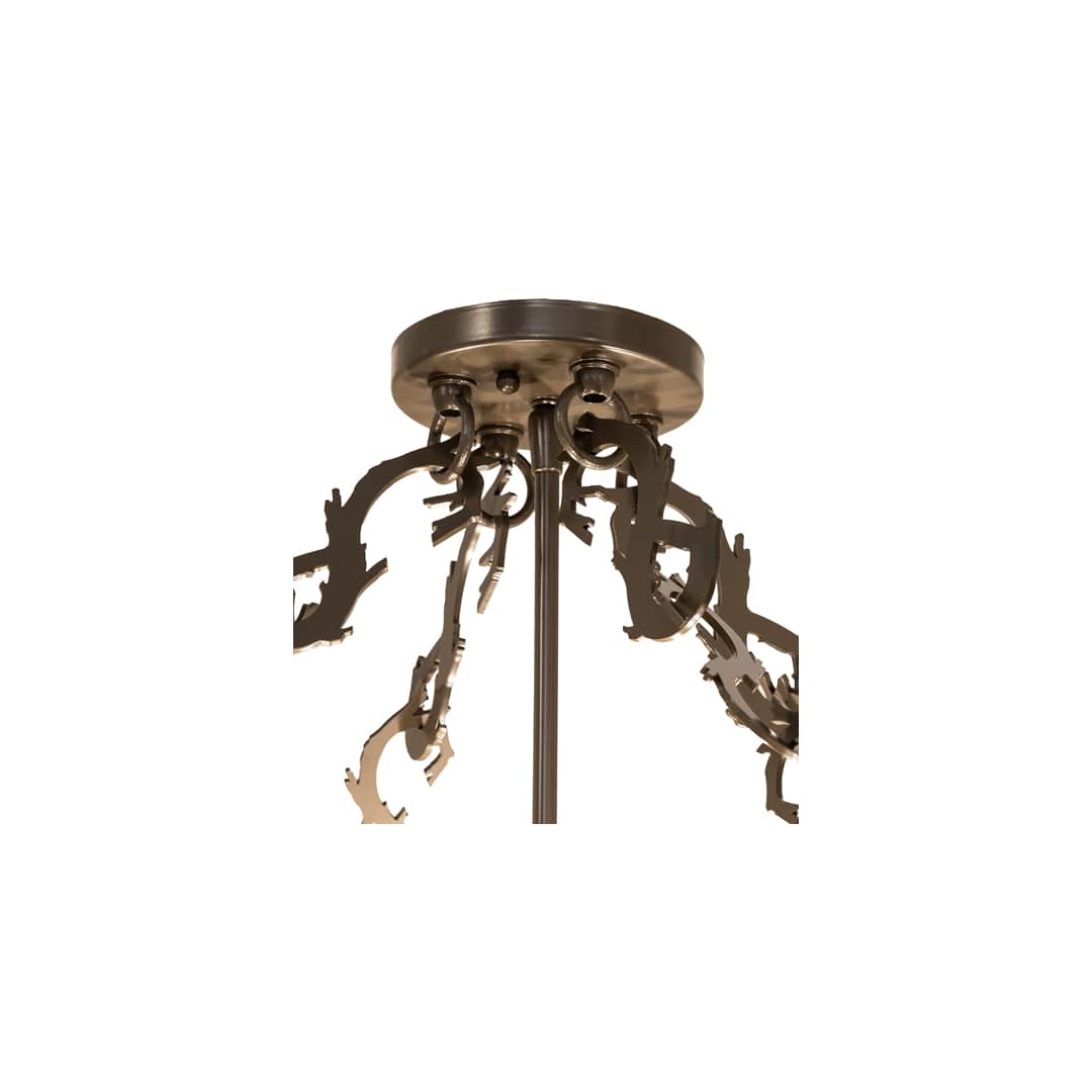 Mountain Pine 4 Light 36" Wide Semi-Flush Drum Ceiling Fixture - Timeless Bronze Finish