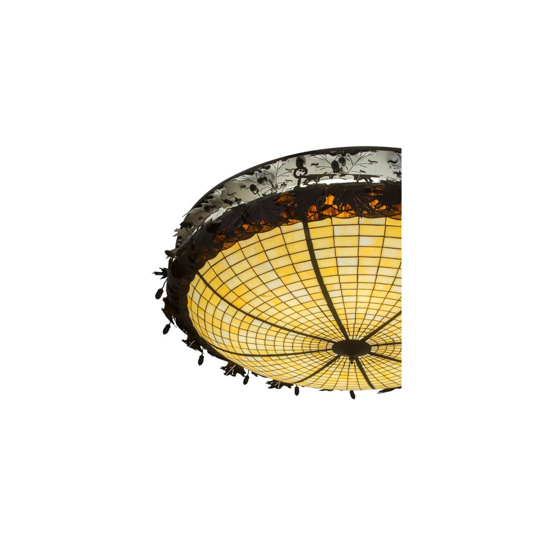 Greenbriar Oak 8 Light 52" Wide Semi-Flush Bowl Ceiling Fixture - Antique Copper Finish - Medium Bulb Base