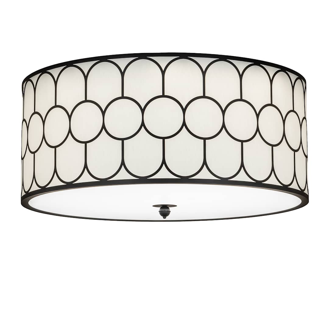 Homer 48" Wide LED Flush Mount Drum Ceiling Fixture with Fabric Shade