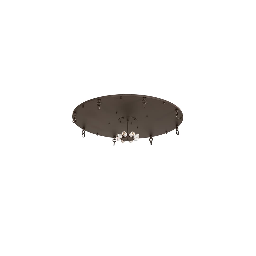 Fleur-de-lis 8 Light 40" Wide Semi-Flush Bowl Ceiling Fixture - Oil Rubbed Bronze Finish