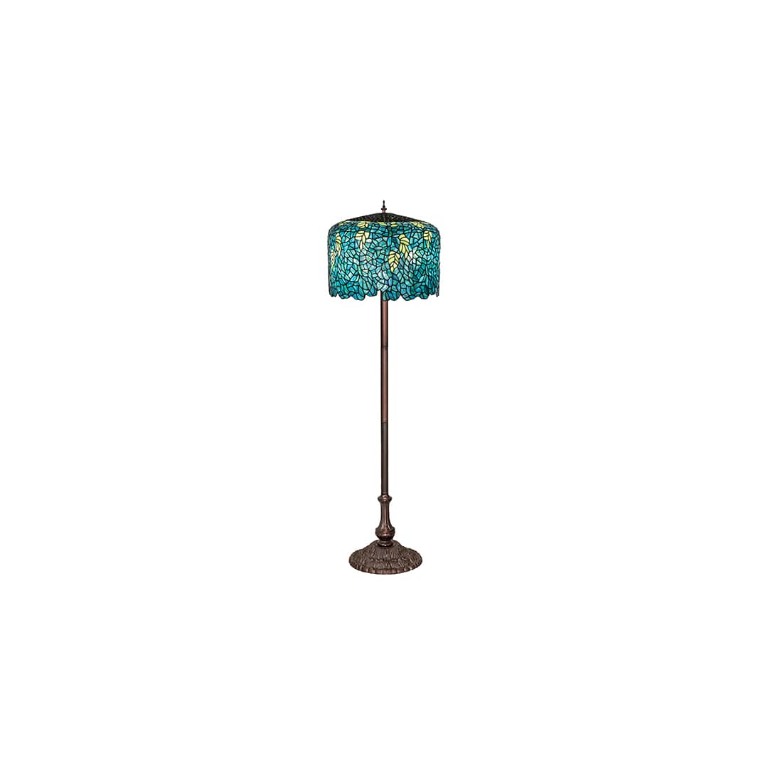 Tiffany Wisteria 3 Light 62" Tall Buffet Floor Lamp
