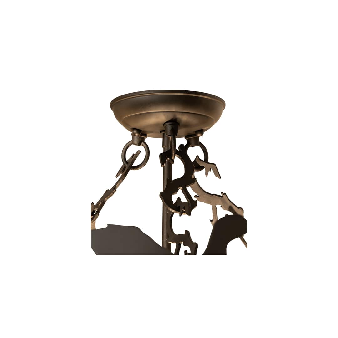 Ducks in Flight 3 Light 24" Wide Semi-Flush Ceiling Fixture