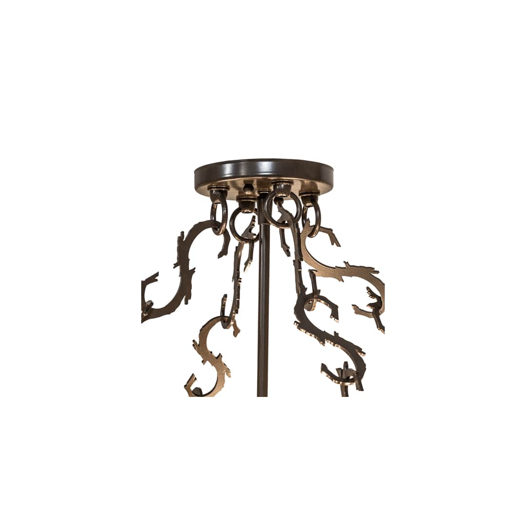 Mountain Pine 8 Light 36" Wide Semi-Flush Drum Ceiling Fixture