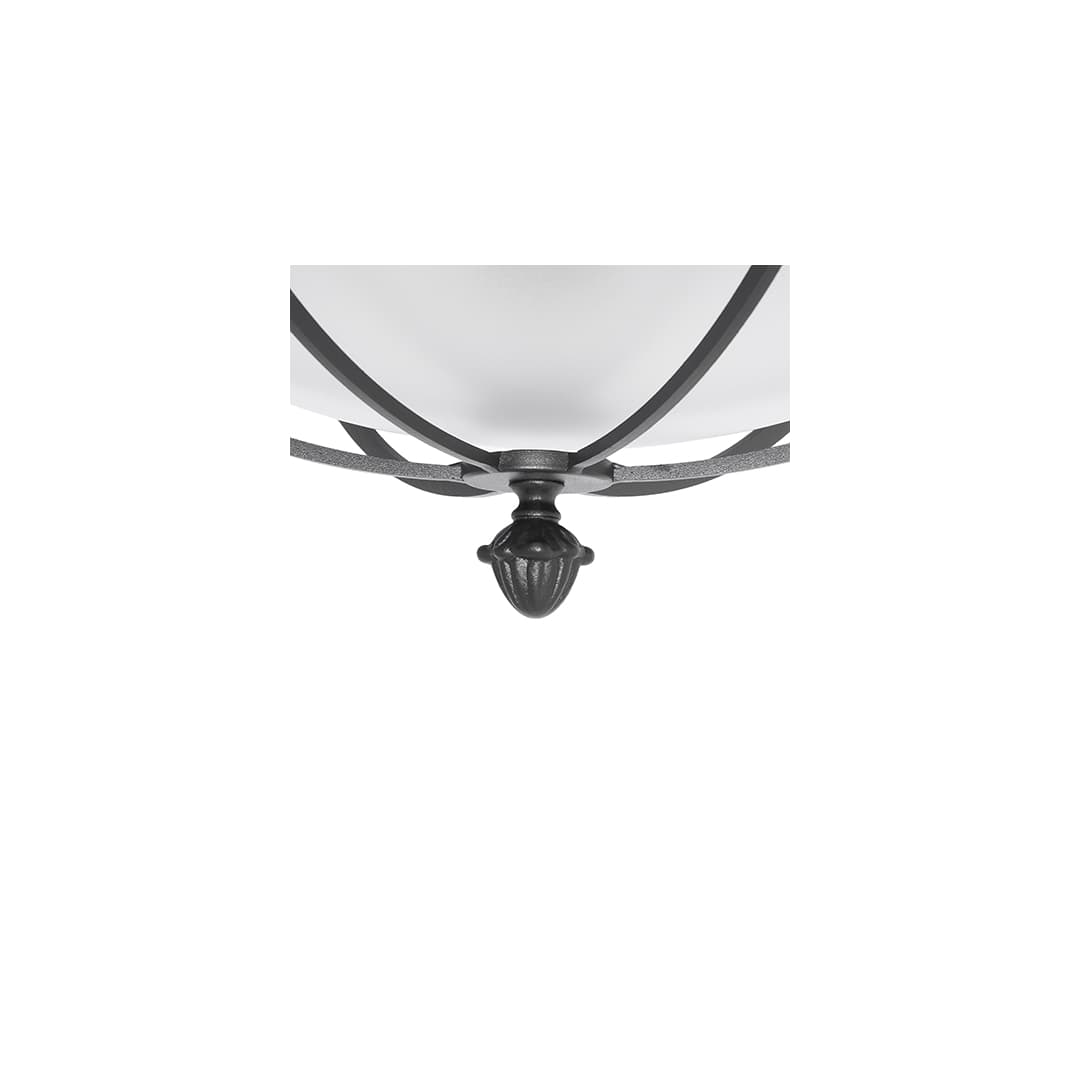 Dominga 3 Light 20" Wide Flush Mount Bowl Ceiling Fixture - Textured Black Finish