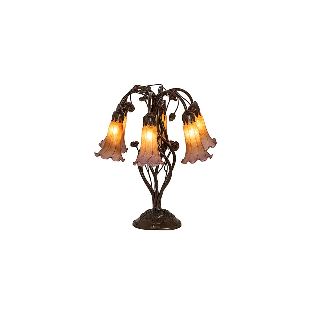 Tiffany Pond Lily 6 Light 19" Tall Buffet Table Lamp