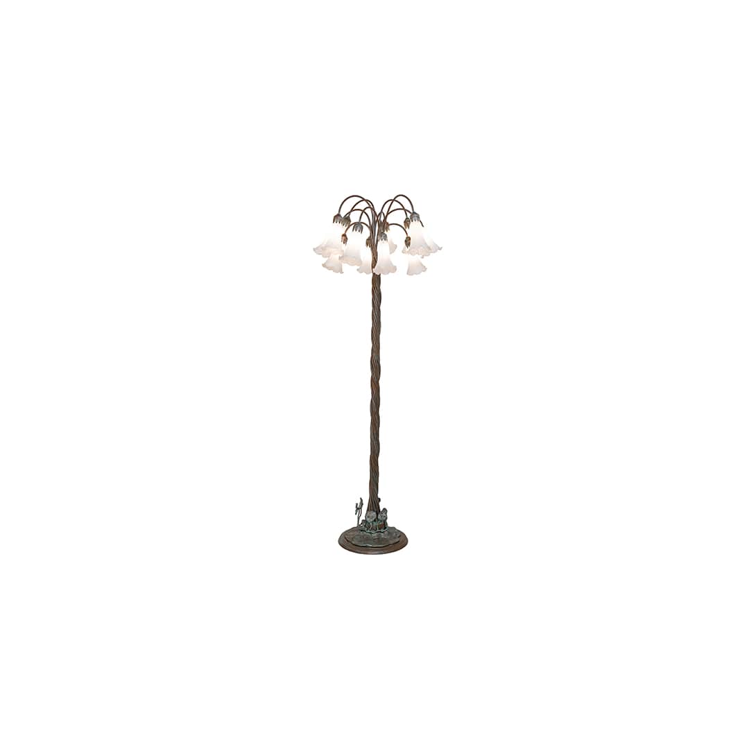 Tiffany Pond Lily 12 Light 61" Tall Buffet Floor Lamp