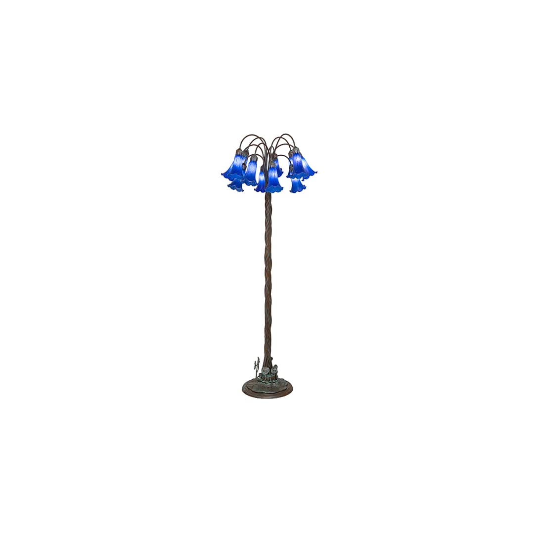 Tiffany Pond Lily 12 Light 61" Tall Buffet Floor Lamp