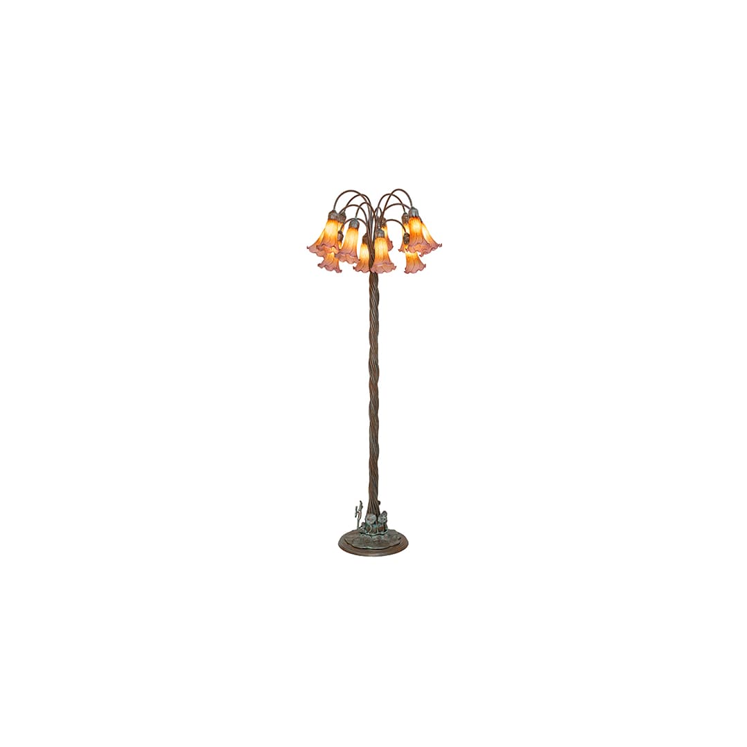 Tiffany Pond Lily 12 Light 61" Tall Buffet Floor Lamp