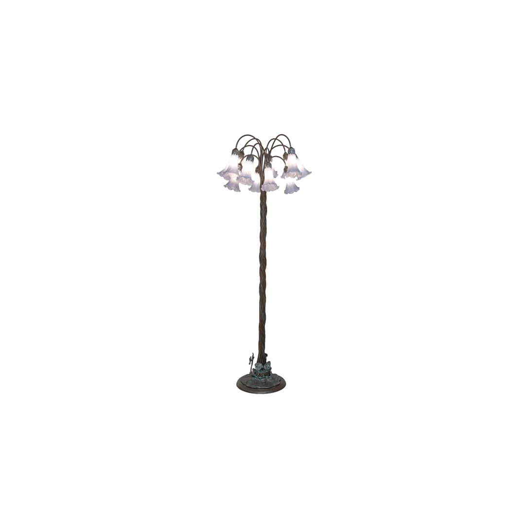 Tiffany Pond Lily 12 Light 61" Tall Buffet Floor Lamp