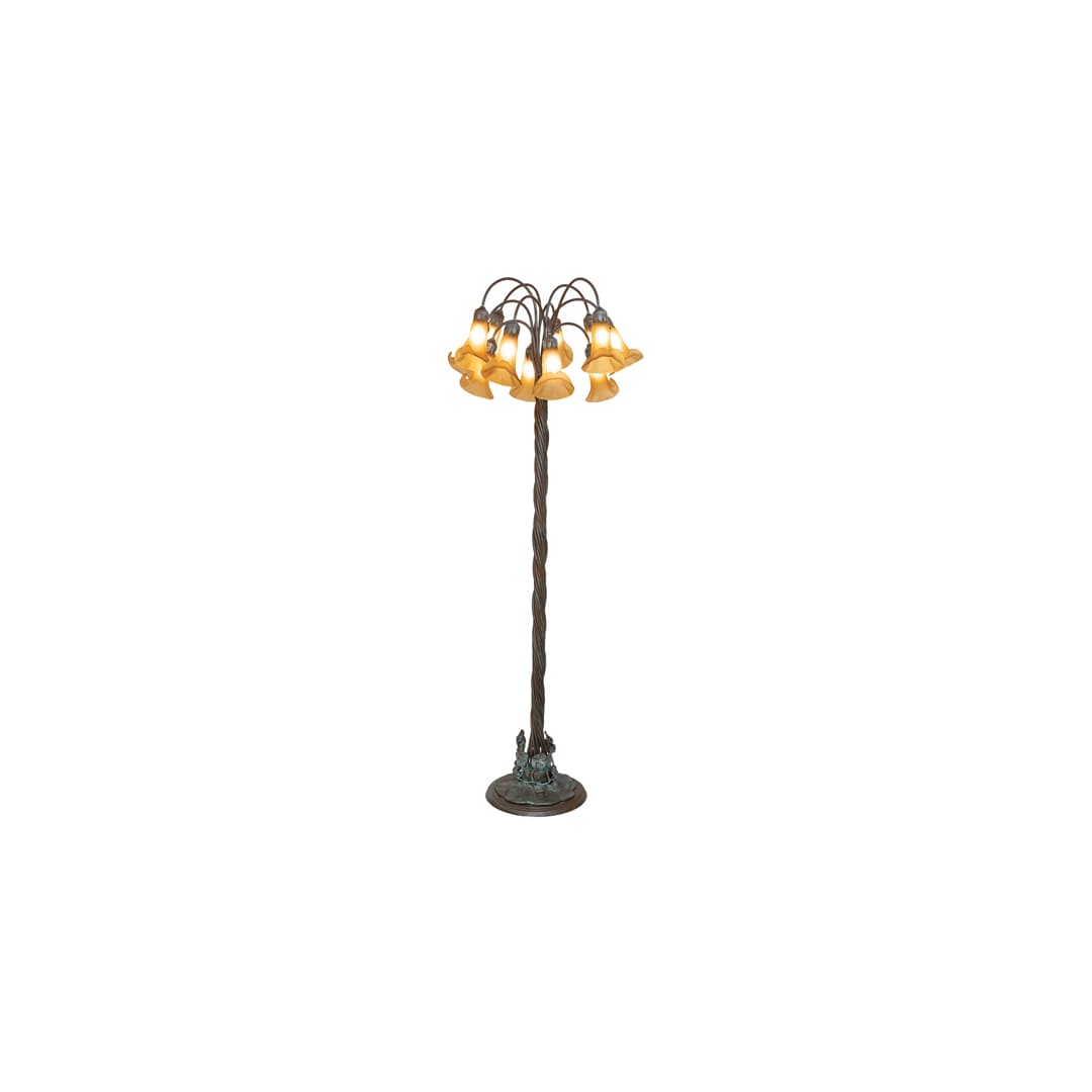 Tiffany Pond Lily 12 Light 61" Tall Buffet Floor Lamp