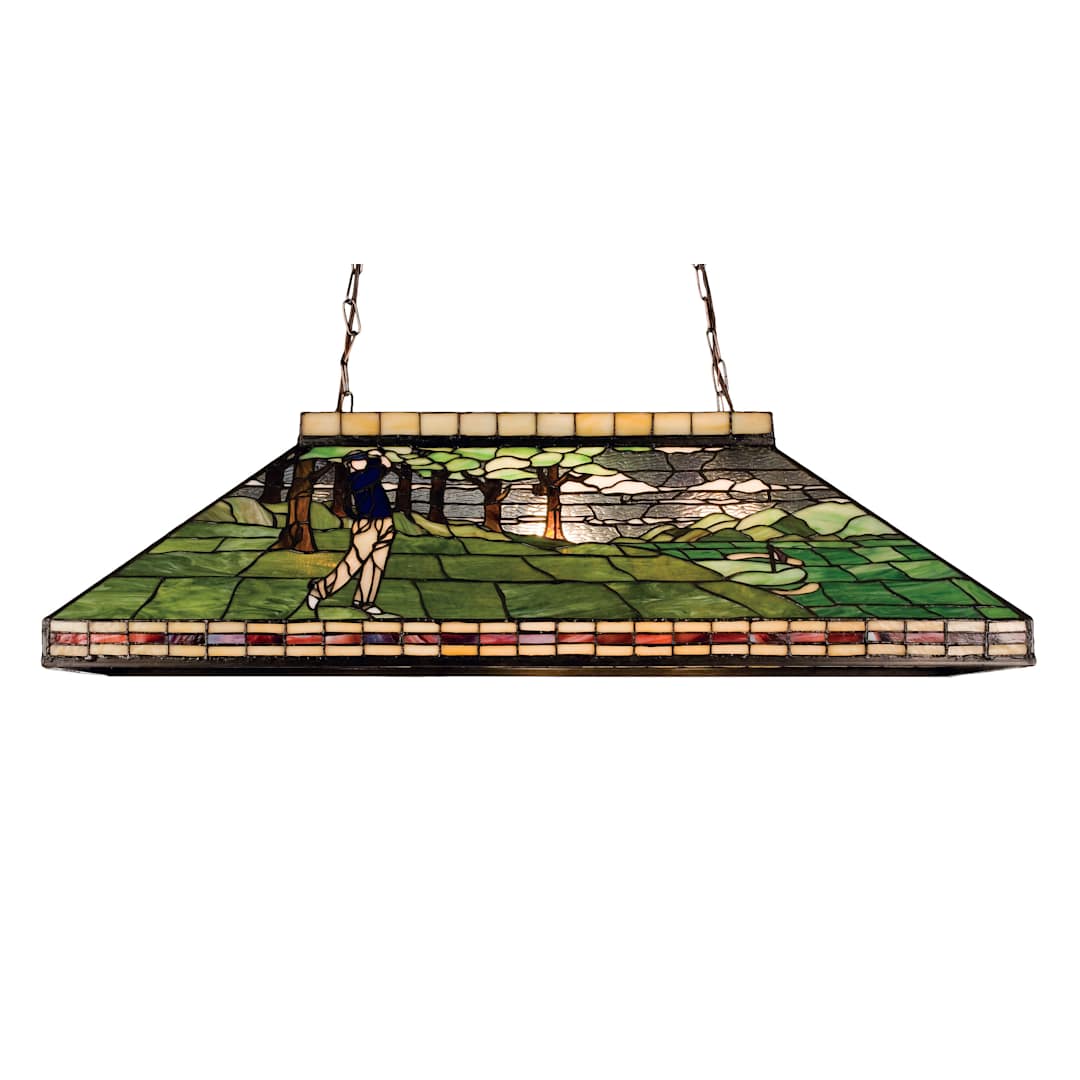 Golf 3 Light 39" Wide Billiard Chandelier with Tiffany Glass Shade