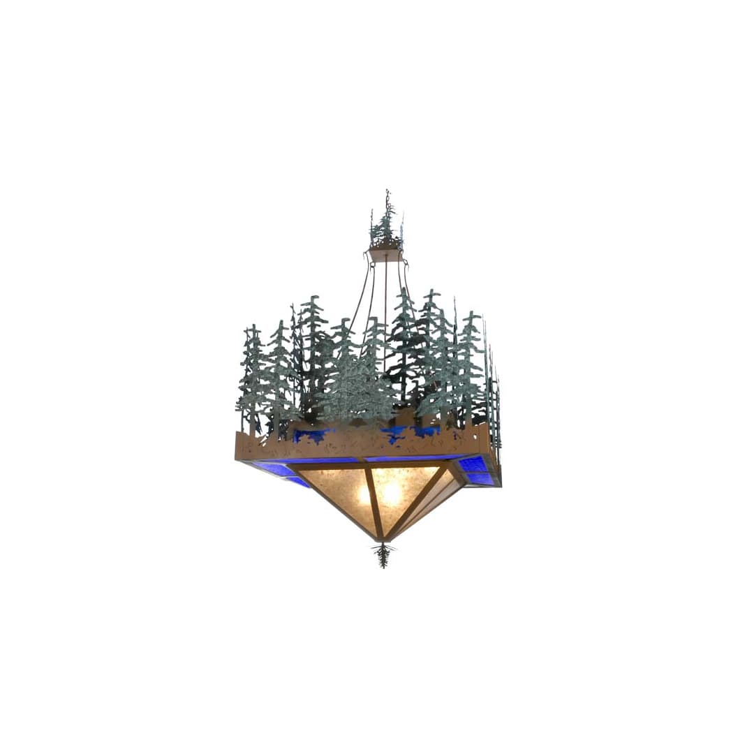 Square Pine Lake 12 Light 85" Wide Pendant