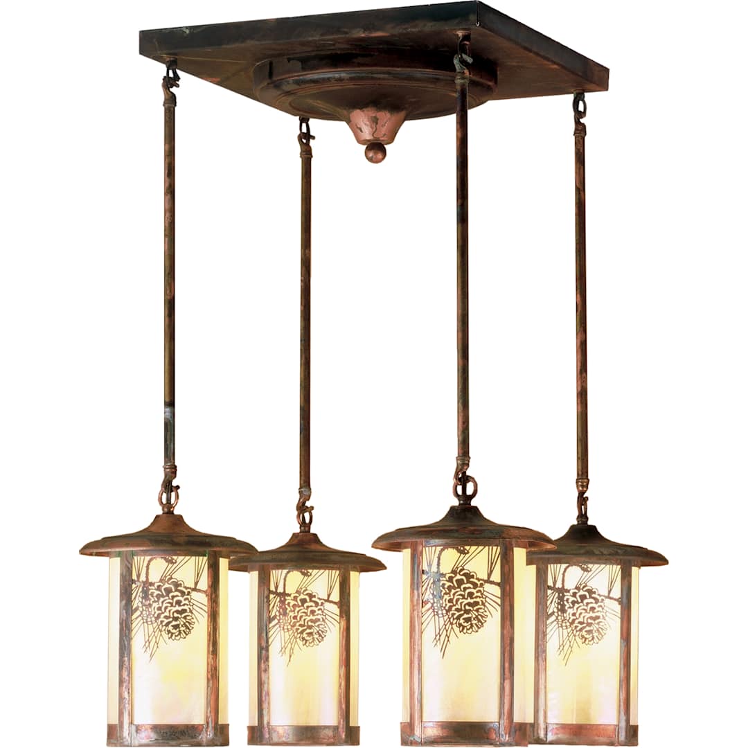 21.5" W Fulton Winter Pine 4 Light Semi-Flushmount Ceiling Fixture