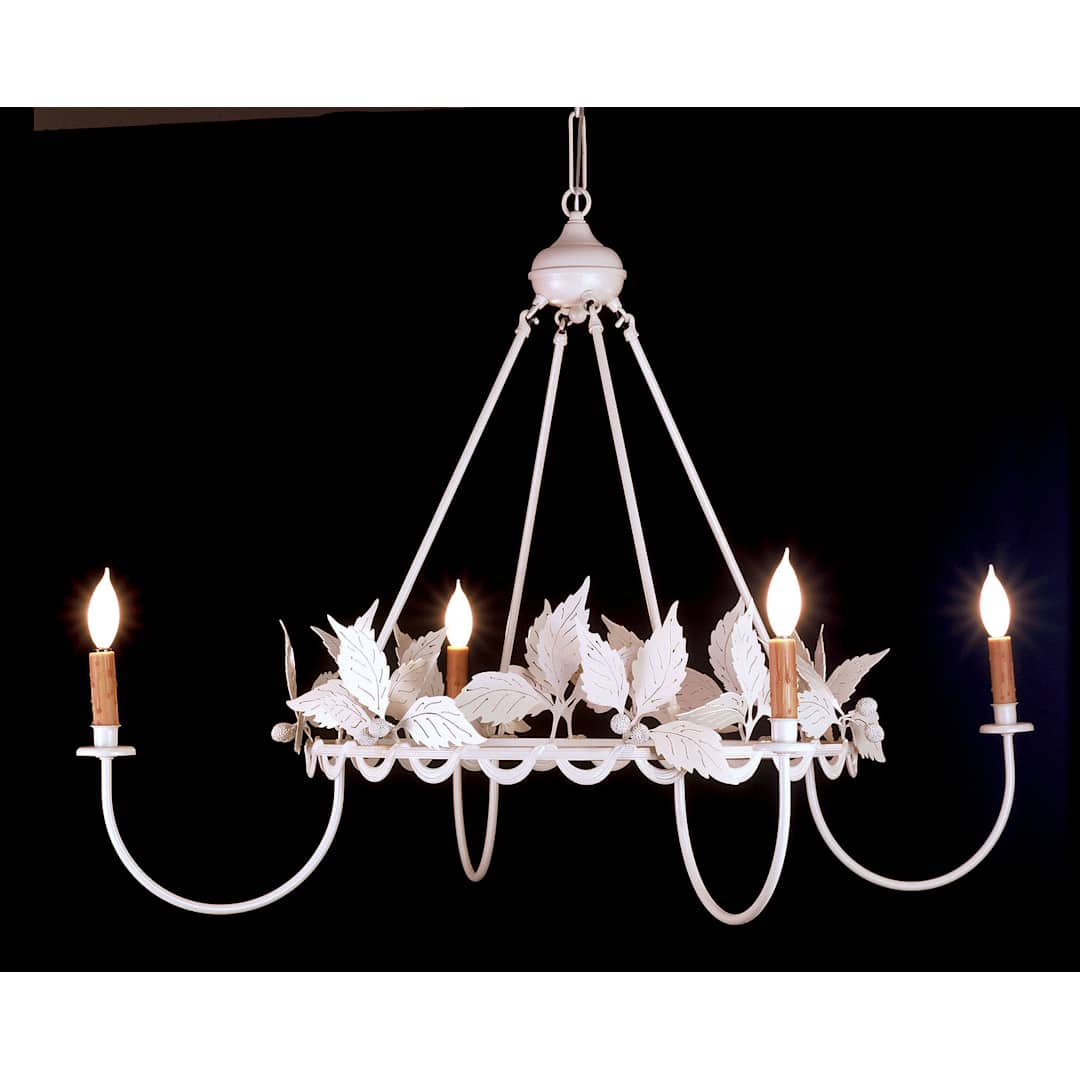Raspberry 4 Light 43" Wide Taper Candle Chandelier