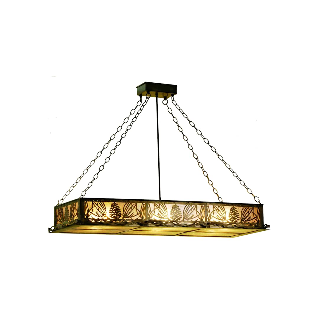 48" L Mountain Pine Oblong Inverted Chandelier