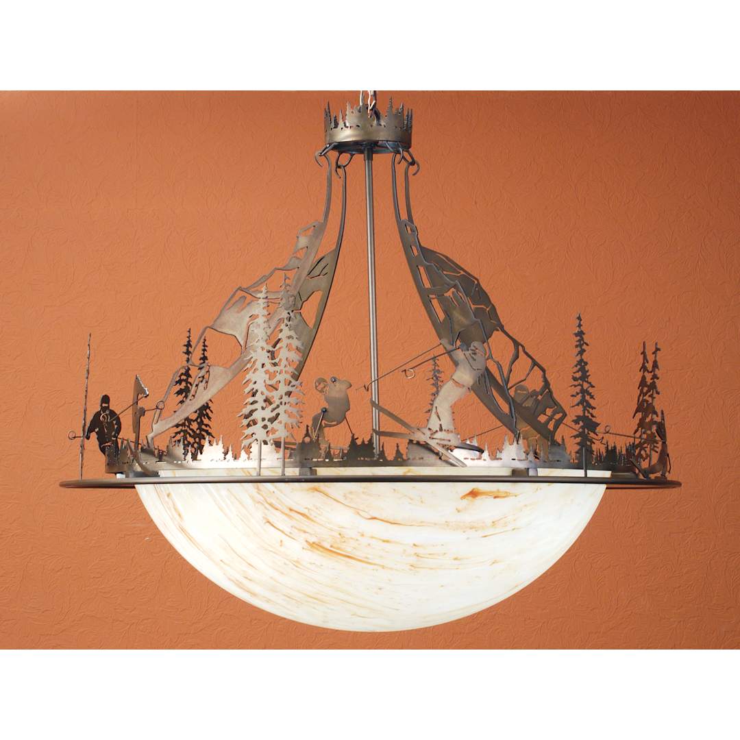 31" W Skier Inverted Pendant