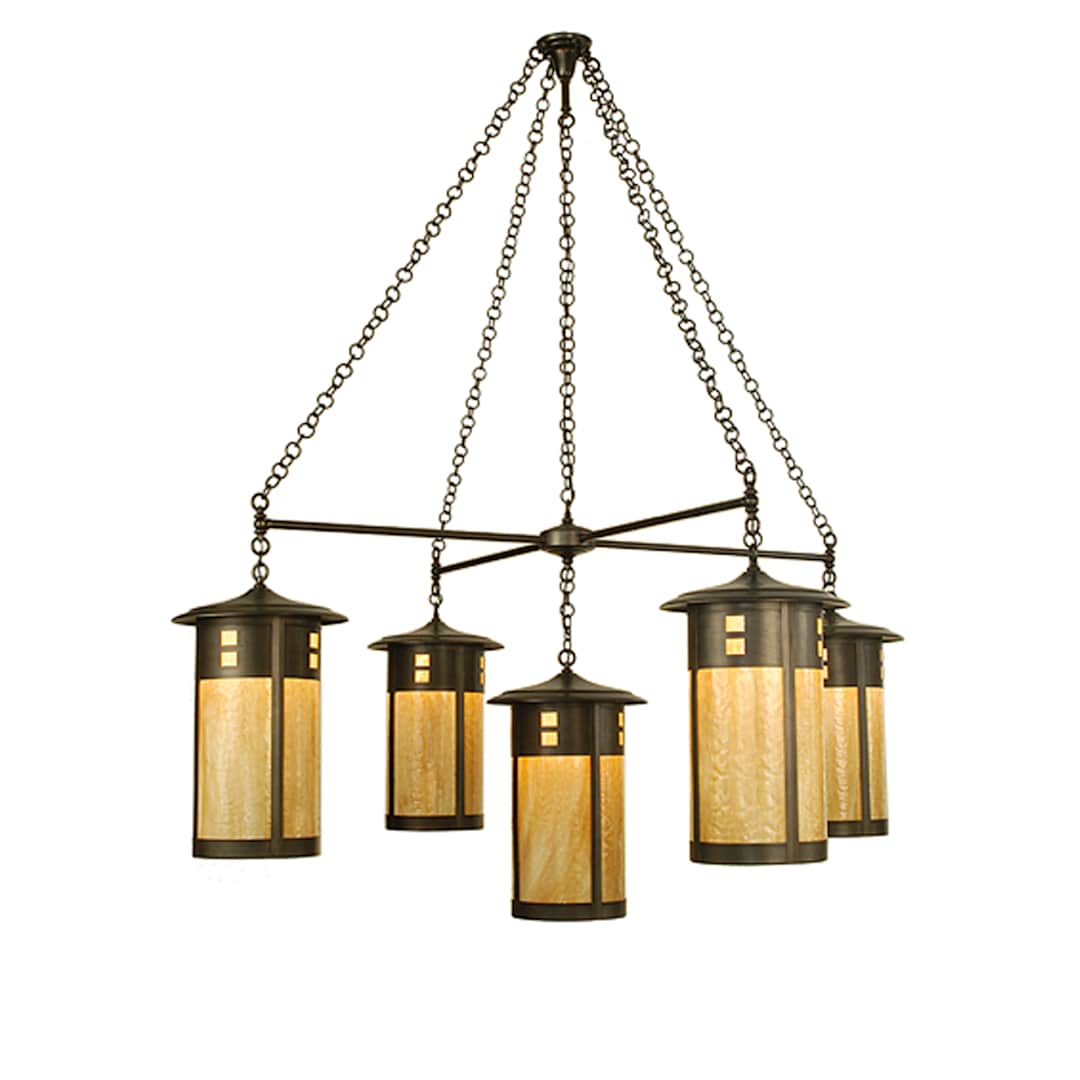 71.5" W Fulton Englewood 5 Light Hanging Lantern Chandelier