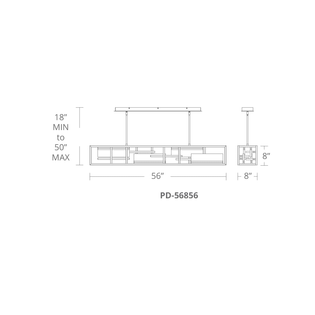 Memory 8 Light 56" Wide Integrated LED Linear Chandelier
