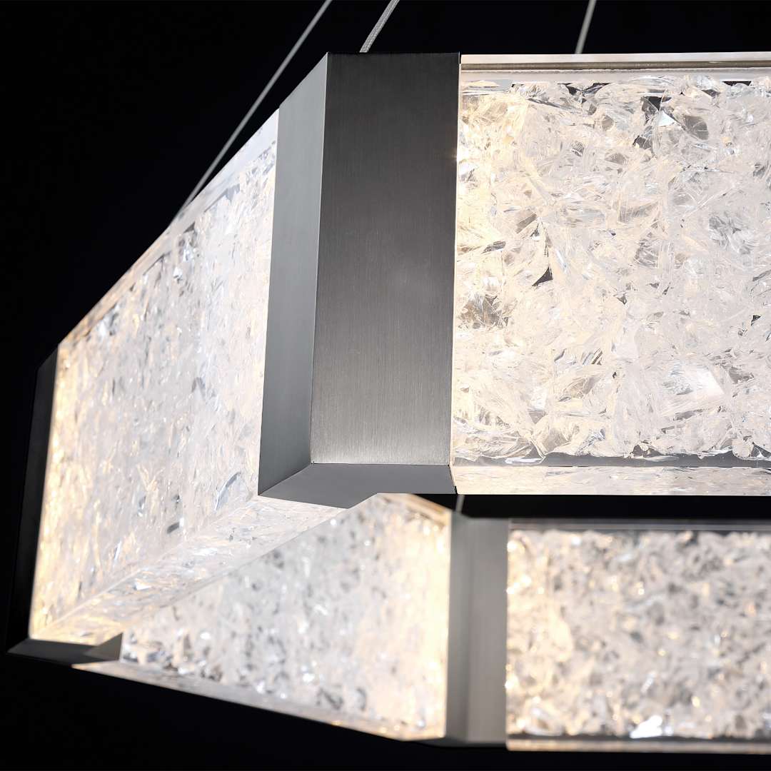 Forever 34" Wide LED Suspended Drum Chandelier with K5 Crystal Shades