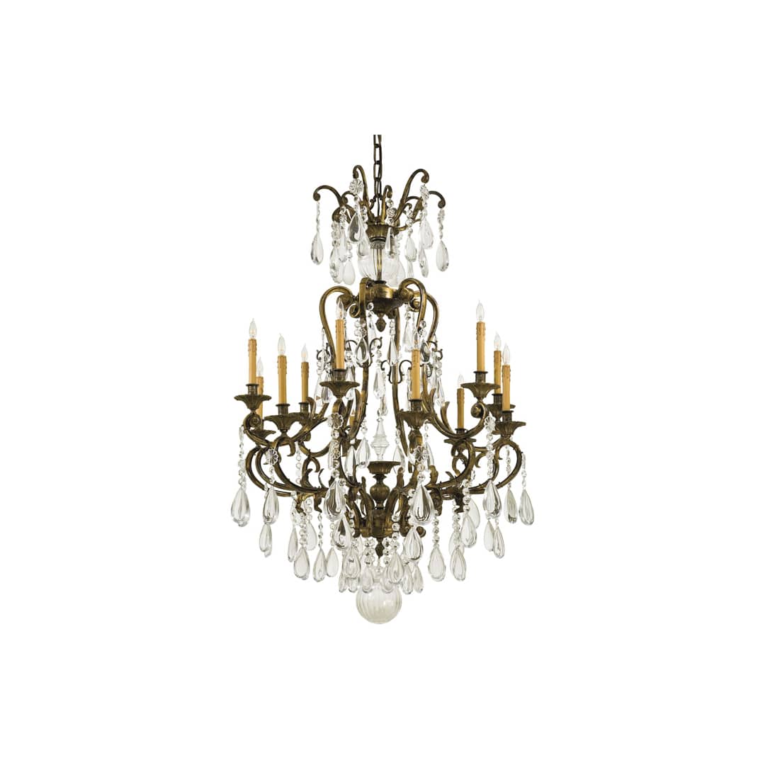 12 Light 38.25" Width 1 Tier Candle Style Crystal Chandelier from the Vintage / Crystal Collection