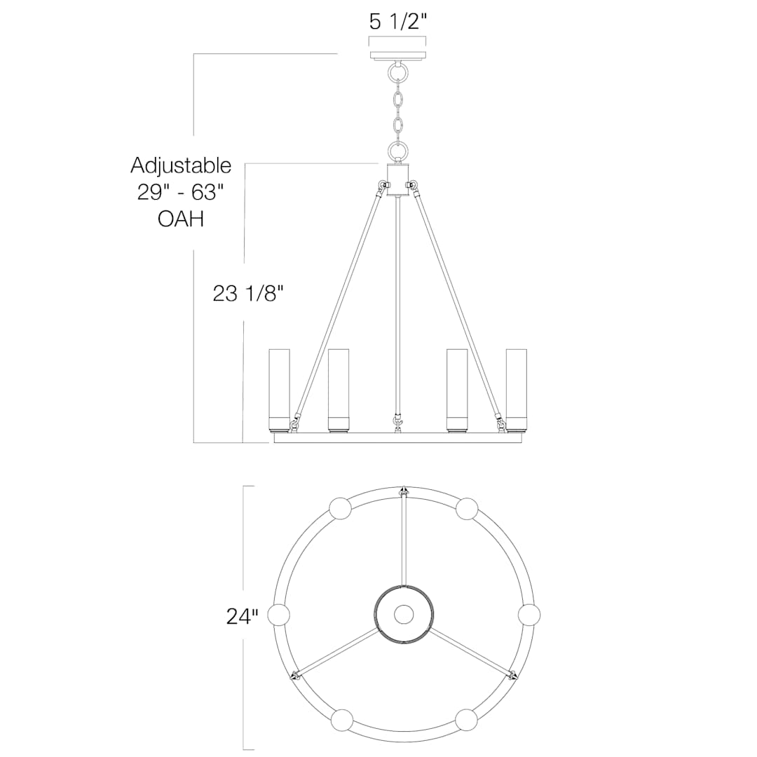 Martin 6 Light 24" Wide Candle Style Chandelier
