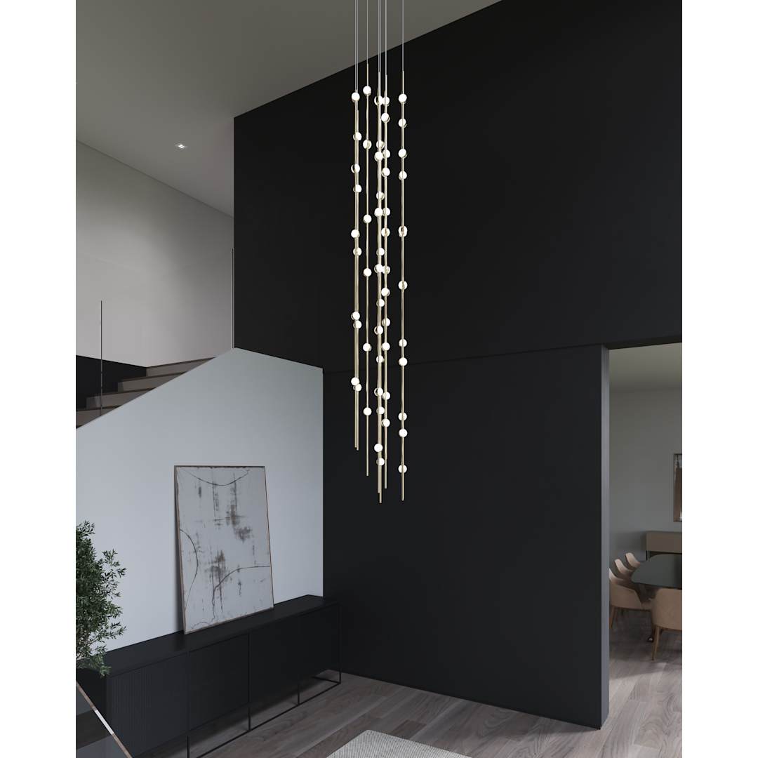 Constellation Andromeda 55 Light 12" Wide LED Abstract Multi Light Pendant with Clear Acrylic Shades