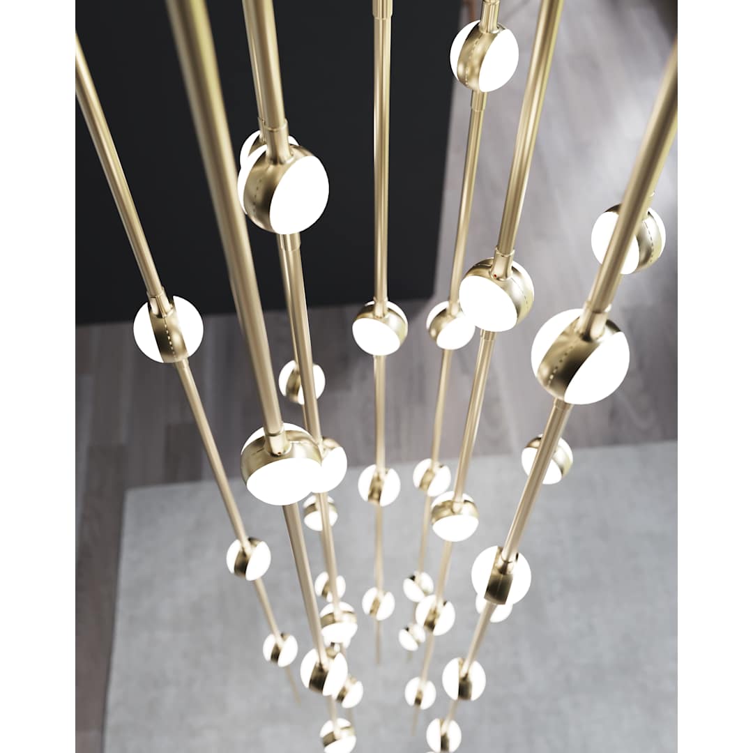 Constellation Andromeda 55 Light 12" Wide LED Abstract Multi Light Pendant with Clear Acrylic Shades