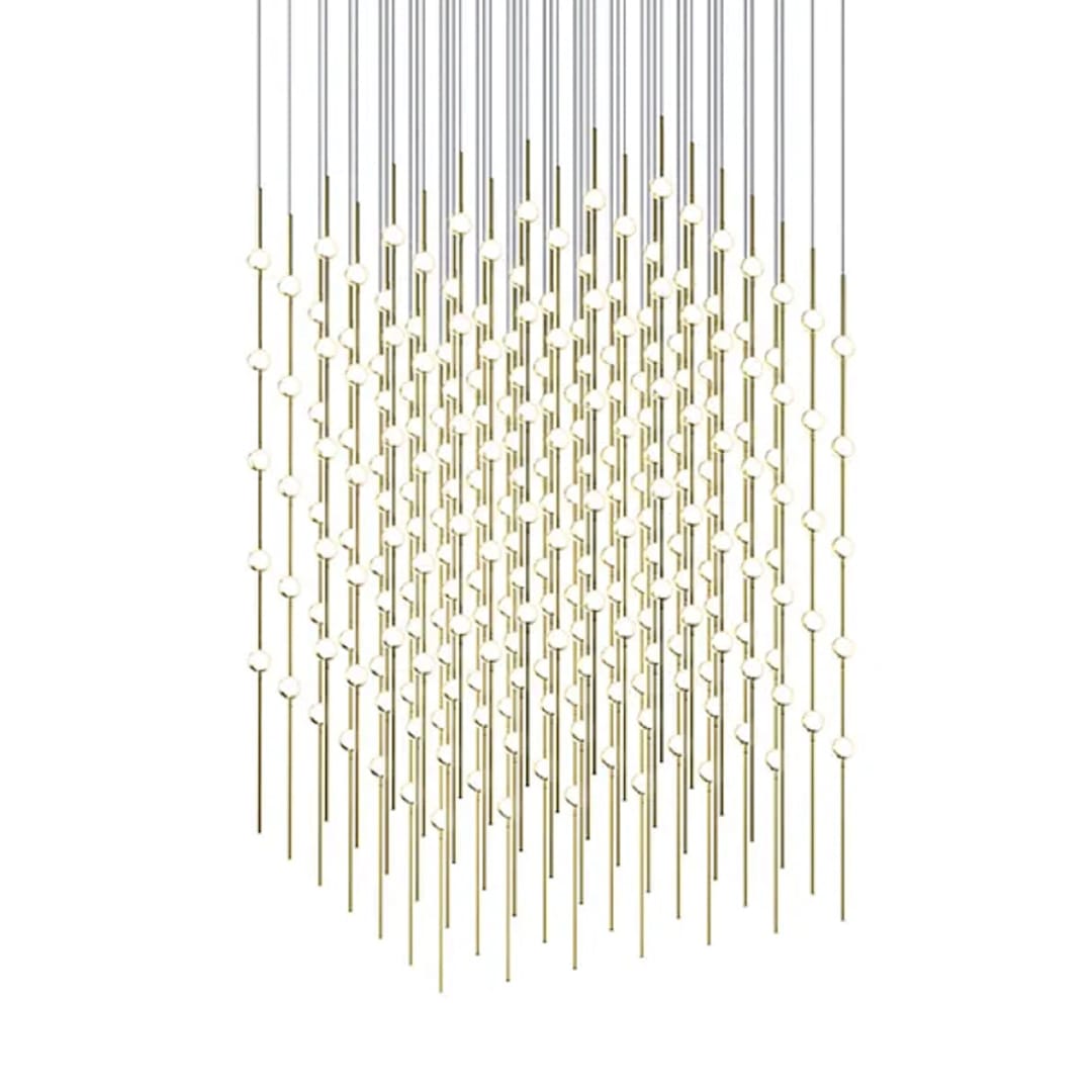 Constellation Cosmic Cube 245 Light 30" Wide LED Abstract Multi Light Pendant with White Acrylic Shades