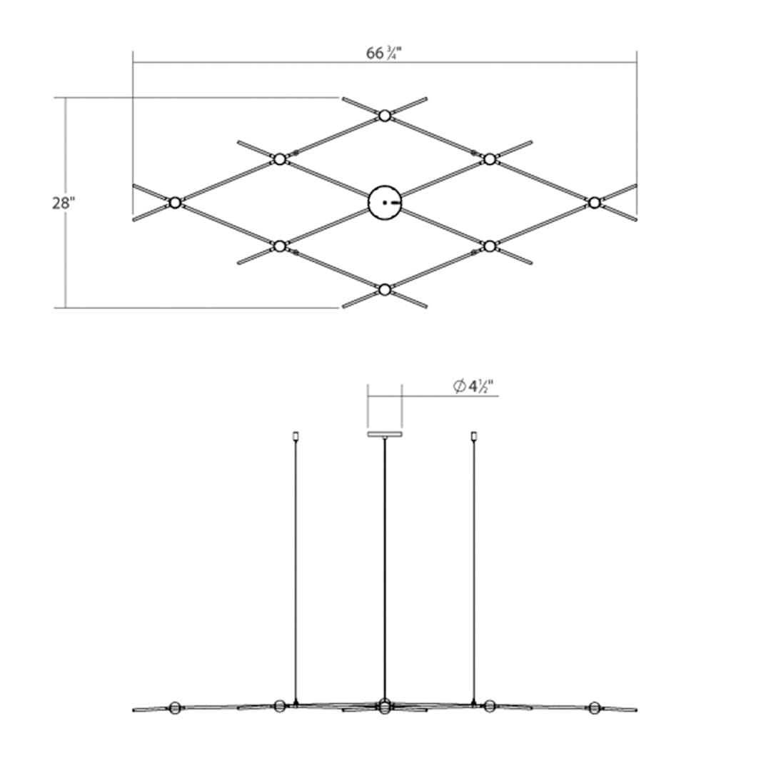 Constellation Aquarius Minor 9 Light 67" Wide LED Chandelier with Faceted Acrylic Shades