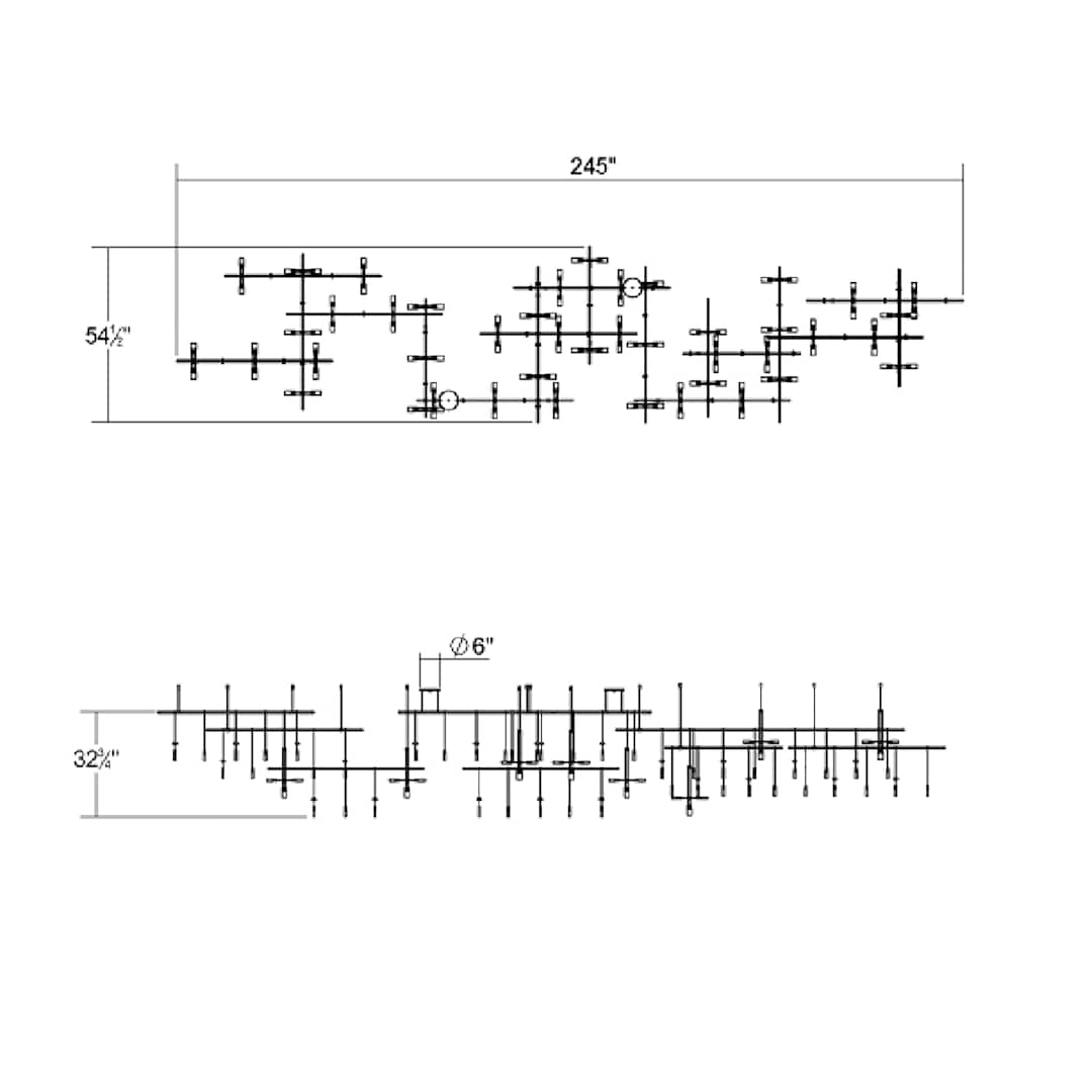 Suspenders 242" Wide Multi Light Pendant