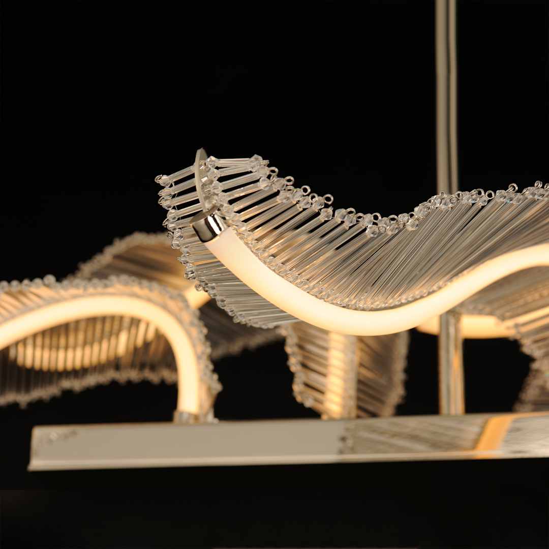 Lillet 61" Wide LED Crystal Abstract Chandelier with Beveled Crystal Shades