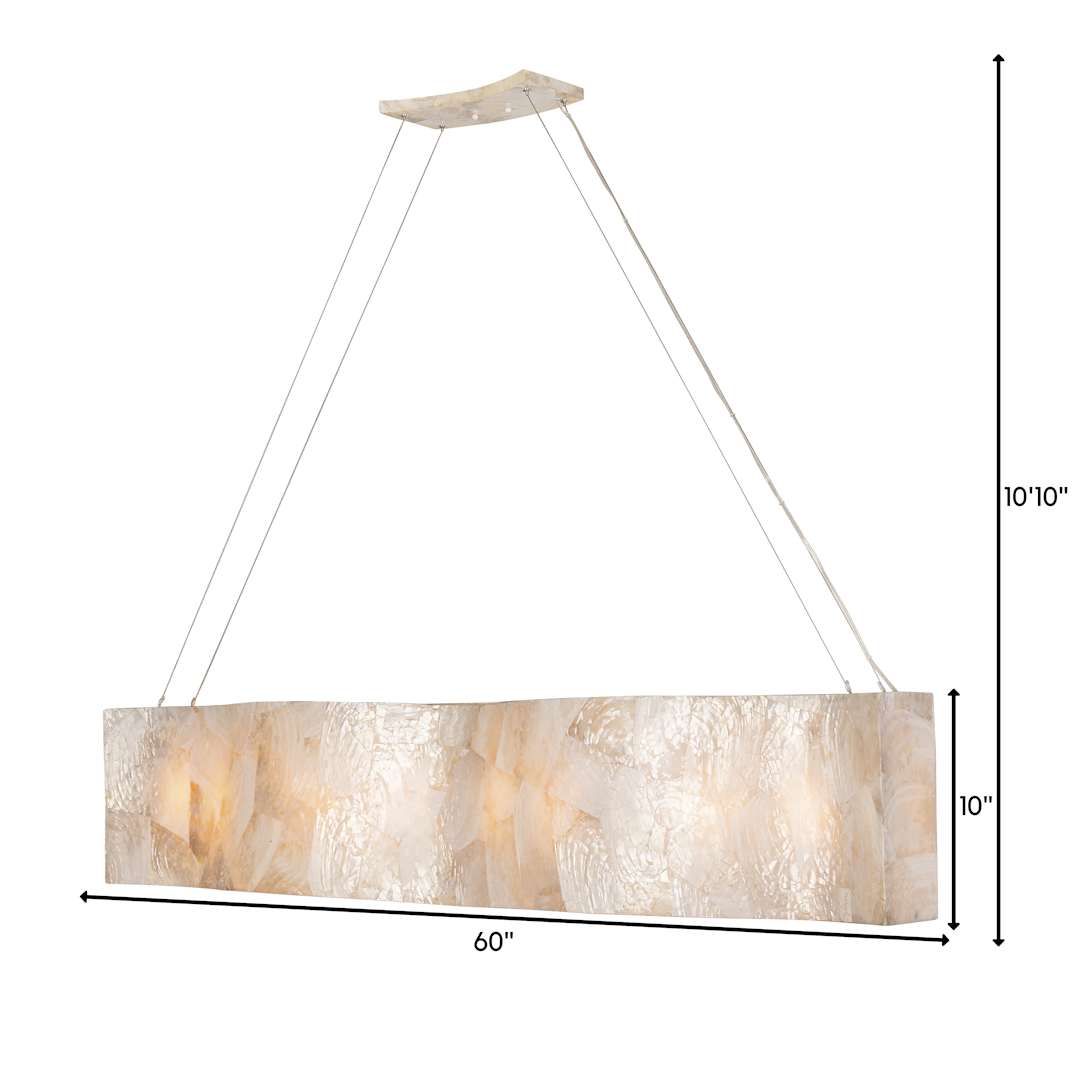 Big 8 Light 60" Reclaimed Shells Linear Chandelier