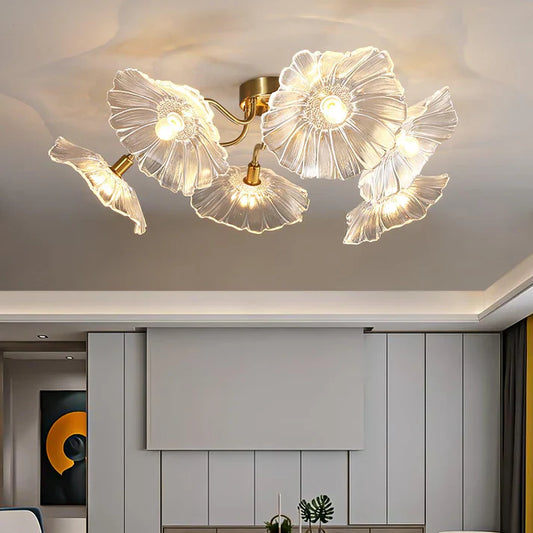 Glass Ceiling Lamp with Lotus Leaf Design — A Smart, Stylish Light for Modern Homes