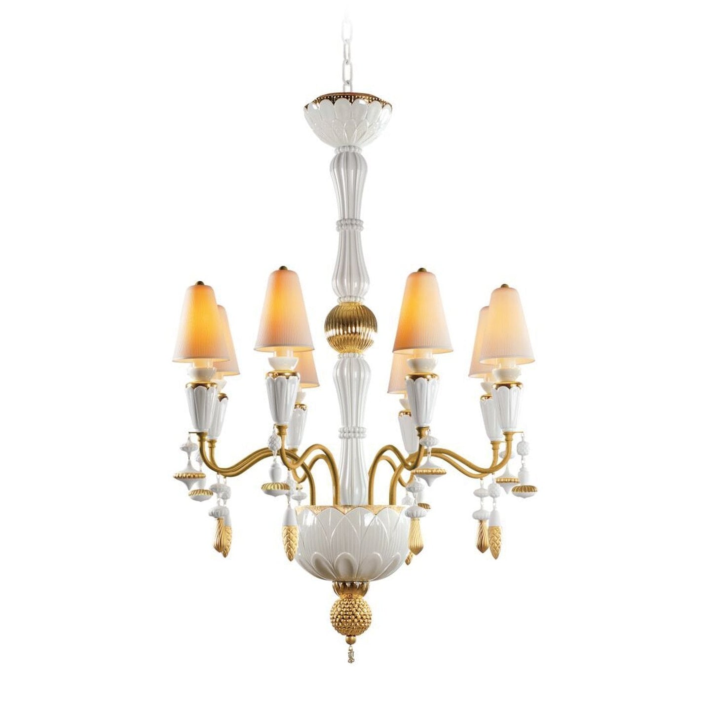 Lladro Ivy and Seed 8 Lights Chandelier Flat Model (US)