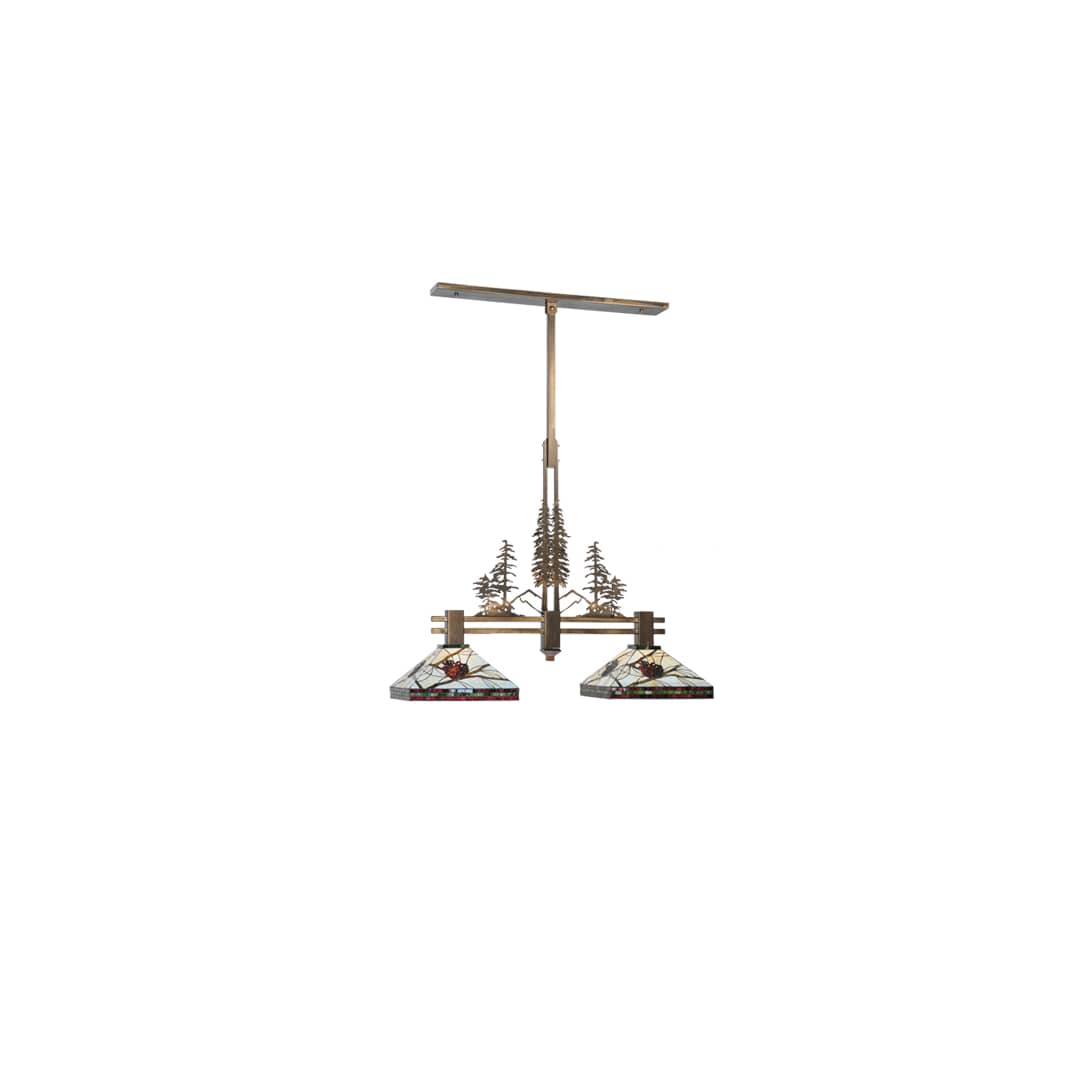 Two Light Down Lighting Island / Billiard Fixture from the Tall Pines Collection