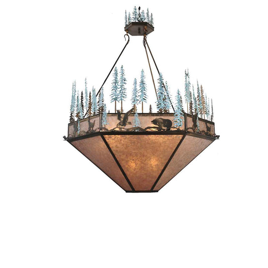 9 Light 60" Wide Pendant with Handmade Shade