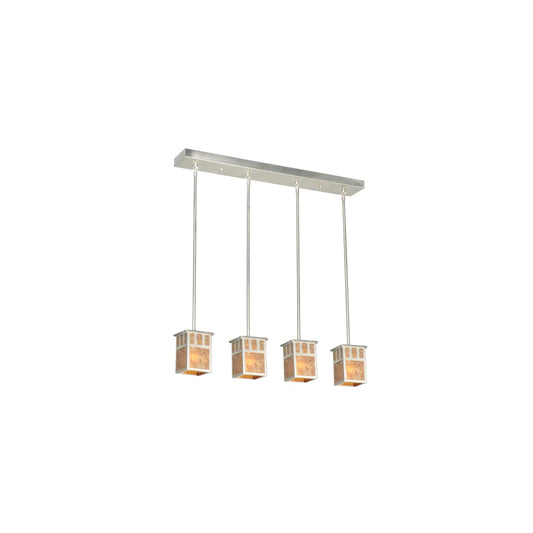 4 Light 36" Wide Linear Pendant with Handmade Shade