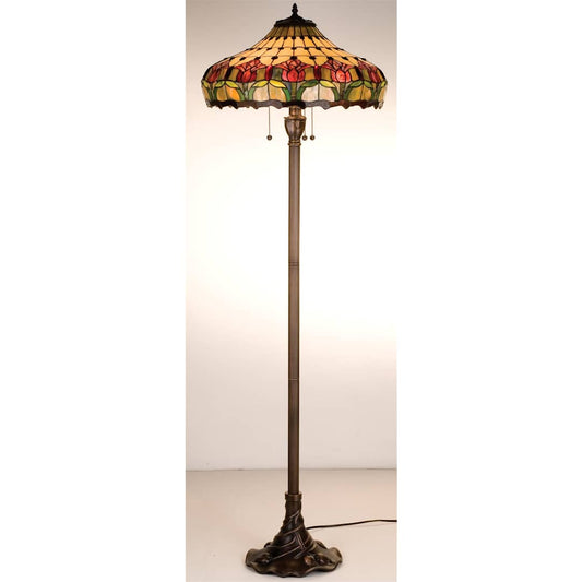 Stained Glass / Tiffany Floor Lamp from the Colonial Tulip Collection
