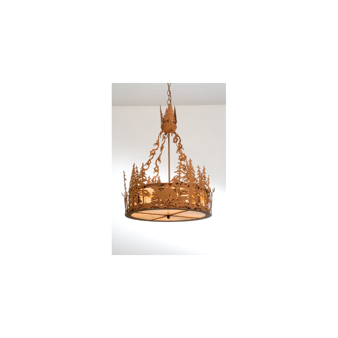 4 Light 22" Wide Mini Pendant with Handmade Shade