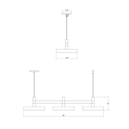Systema Staccato 30" Wide LED Commercial Linear Pendant