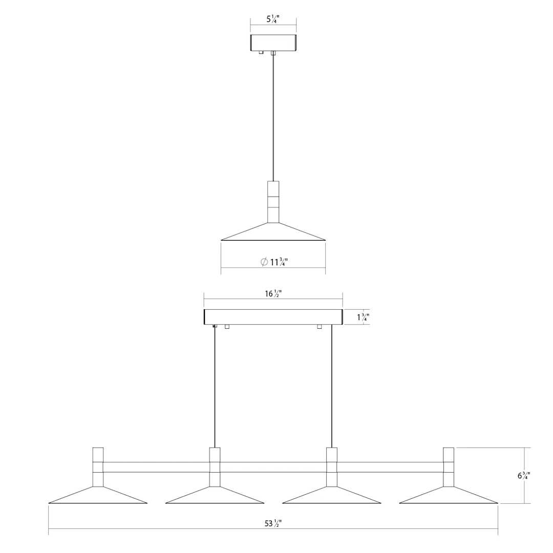 Systema Staccato 43" Wide LED Commercial Linear Pendant