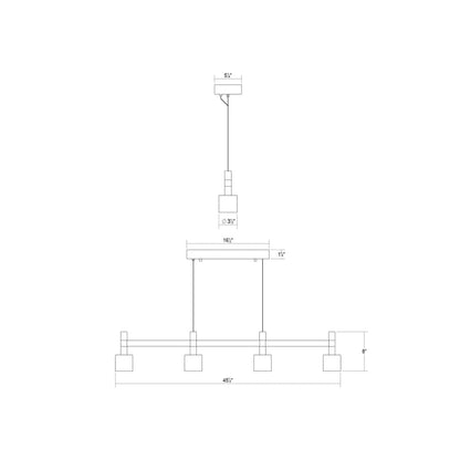 Systema Staccato 43" Wide LED Commercial Linear Pendant