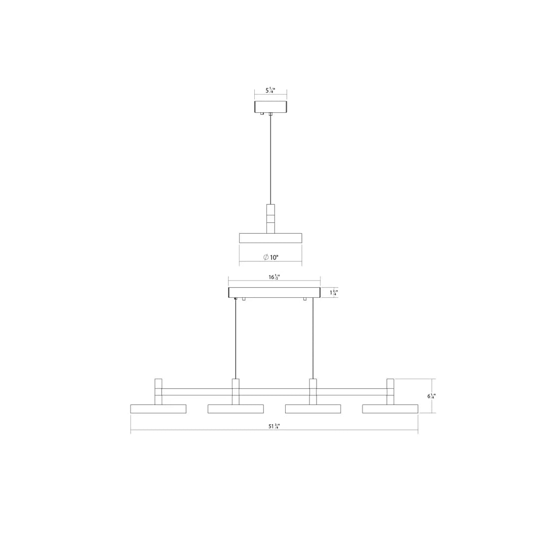 Systema Staccato 43" Wide LED Commercial Linear Pendant