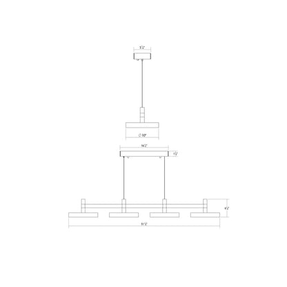 Systema Staccato 43" Wide LED Commercial Linear Pendant