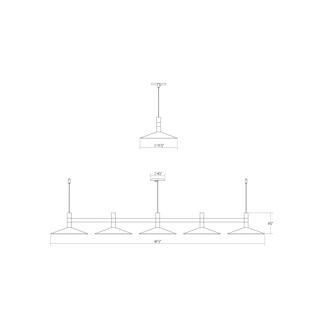 Systema Staccato 57" Wide LED Commercial Linear Pendant
